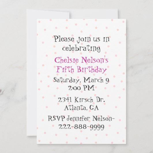 Aanbesteding van de verjaardag van Custom Girl Kaart (Achterkant)