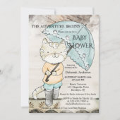 Aanbesteding van het Baby shower "Travel Thute Kat Kaart (Voorkant)