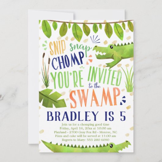 Aanbesteding voor Alligator of Crocodile Birthday  (Voorkant)