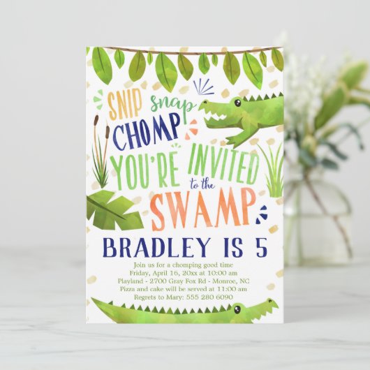 Aanbesteding voor Alligator of Crocodile Birthday  (Staand voorkant)