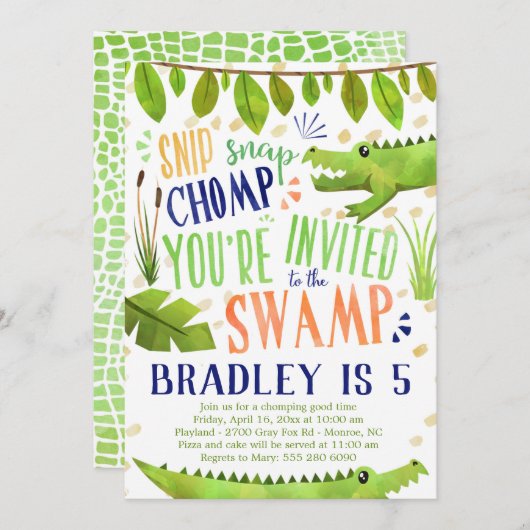 Aanbesteding voor Alligator of Crocodile Birthday (Voorkant / Achterkant)