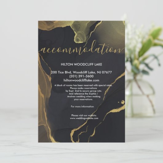 Aanbesteding voor zwarte & Gold Marb-ruimte Kaart (Staand voorkant)