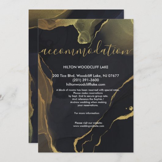 Aanbesteding voor zwarte & Gold Marb-ruimte Kaart (Voorkant / Achterkant)