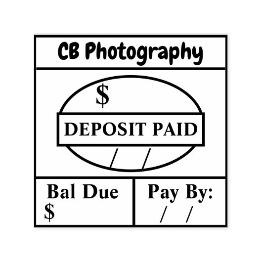 Aanbetaling Betaald/bal Verschuldigd Zelfinking Ge Zelfinktende Stempel (Design)