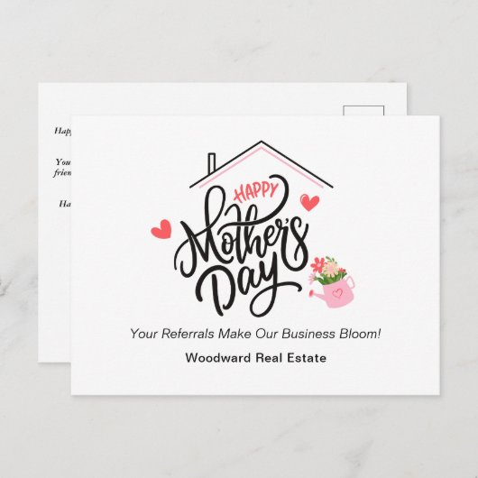 Aanbevelingen zorgen ervoor dat onze zaak bloeit!  briefkaart (Voorkant / Achterkant)