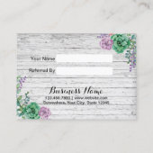 Aanbevelingskaartje | Bloemen Rustiek Hout (Achterkant)