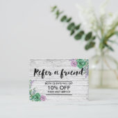 Aanbevelingskaartje | Bloemen Rustiek Hout (Staand voorkant)