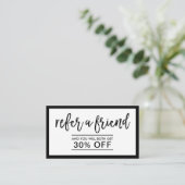 Aanbevelingskaartje | Minimale zwarte en witte oml (Staand voorkant)