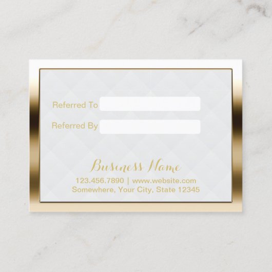 Aanbevelingskaartje | Modern goud ingelijst (Achterkant)