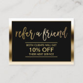 Aanbevelingskaartje | Modern zwart-wit en goudvorm (Voorkant)