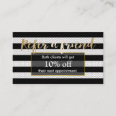 Aanbevelingskaartje | Moderne zwart-witte strepen (Voorkant)