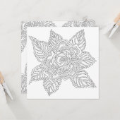 Aanbevolen 020617 Volwassenkleurend Roos Kaart (Voorkant / Achterkant in situ)