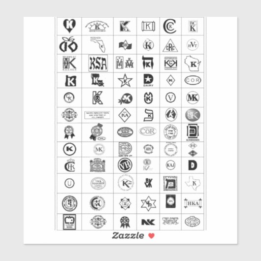 Aanbevolen koosjere symbolen sticker (Vel)