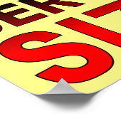 Aanbevolen Sizes Funny Poster Sign (Hoek)