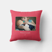 Aanbevolen tot Big Sister Unicorn Foto en Tekstroz Kussen (Achterkant)