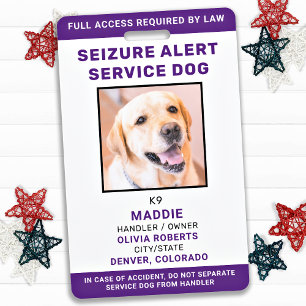 Aanbevolen waarschuwing Aangepaste service Dog ID  Badge