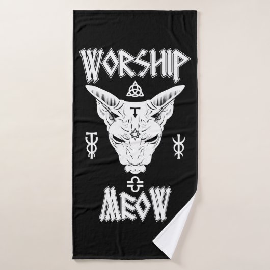 Aanbid Meow Badhanddoek (Badhanddoek)