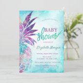 Aanbiddelijke babyborrel met ananas-thema kaart (Staand voorkant)
