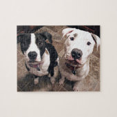 aanbiddelijke pitbull puppy's honden legpuzzel (Horizontaal)