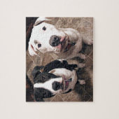 aanbiddelijke pitbull puppy's honden legpuzzel (Verticaal)