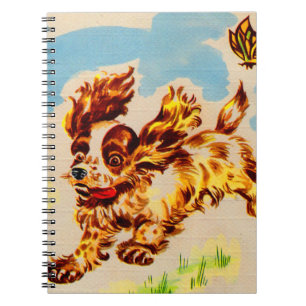 aanbiddelijke puppy op de vlucht notitieboek