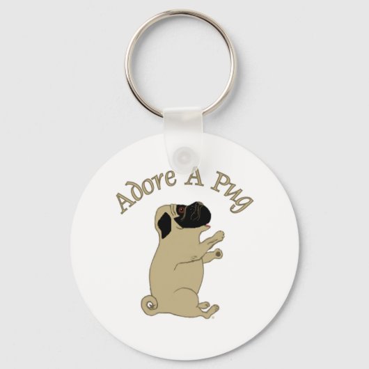 aanbidden een pug sleutelhanger (Voorkant)