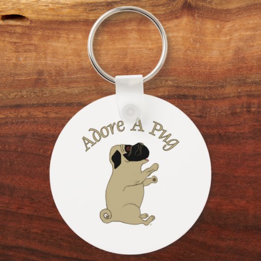 aanbidden een pug sleutelhanger (Voorkant)