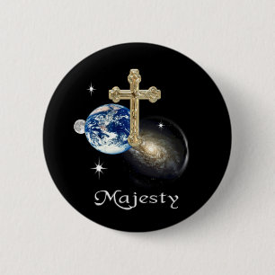 Aanbidden zijn Majestry Ronde Button 5,7 Cm