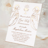 Aanbiddende engelen Eerste Heilige Communie Folie Uitnodiging