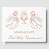 Aanbiddende engelen Eerste Heilige Communie Gastenboek (Voorkant)