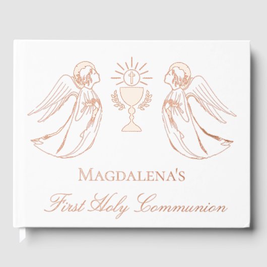 Aanbiddende engelen Eerste Heilige Communie Gastenboek (Voorkant)