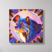 Aanbiddende Hondenogen Abstracte Hondenkunst Canvas Afdruk (Voorkant)