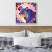 Aanbiddende Hondenogen Abstracte Hondenkunst Canvas Afdruk (Insitu (Slaapkamer))