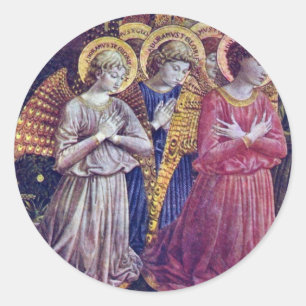Aanbidders engelen door Gozzoli Benozzo Ronde Sticker