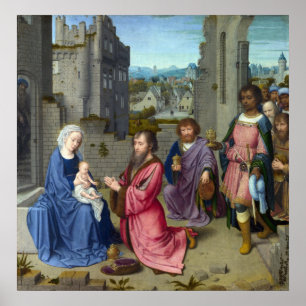 Aanbidding der Koningen - Gerard David - c1475 Poster