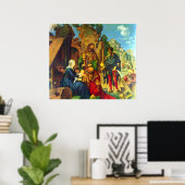 Aanbidding der Wijzen - Albrecht Durer - c1504 Poster (Thuiskantoor)