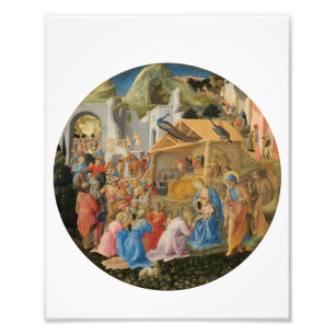 Aanbidding der Wijzen door Fra Angelico en Filippo Foto Afdruk