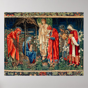 AANBIDDING DER WIJZEN Morris,Burne-Jones Kerstmis Poster