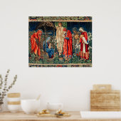 AANBIDDING DER WIJZEN Morris,Burne-Jones Kerstmis Poster (Keuken)