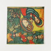 AANBIDDING DER WIJZEN, OERKERSTMIS Kerstmis Wandkleed (Voorkant (horizontaal))