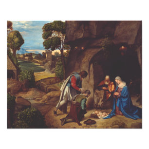 Aanbidding door de herders door Giorgione Foto Afdruk