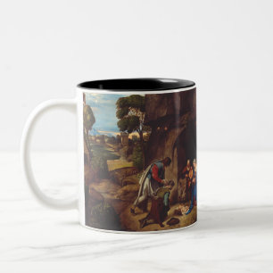 Aanbidding door de herders door Giorgione Tweekleurige Koffiemok