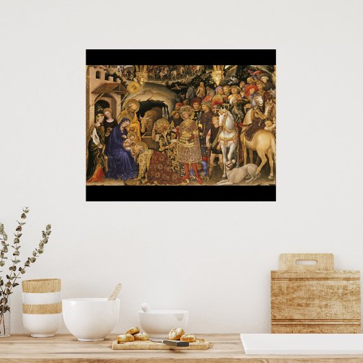 Aanbidding door de Wijzen christelijke religieuze  Poster (Keuken)