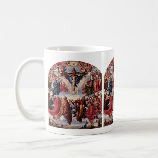 Aanbidding van de Drie-eenheid door Albrecht Dürer Koffiemok (Links)