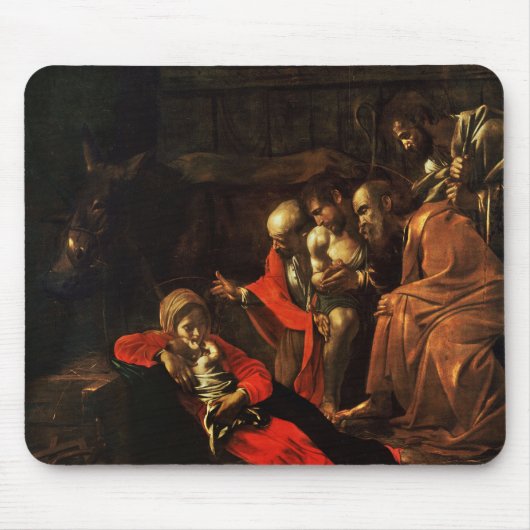 Aanbidding van de Herders (Caravaggio) Muismat (Voorkant)