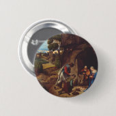 Aanbidding van de Herders door Giorgione Ronde Button 5,7 Cm (Voorkant /achterkant)