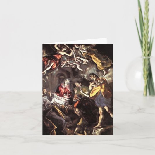 Aanbidding van de herders - El Greco Feestdagen Kaart (Voorkant)