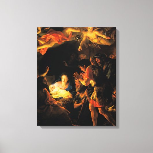 Aanbidding van de Herders Geboorte Canvas Afdruk (Voorkant)