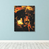 Aanbidding van de Herders Geboorte Canvas Afdruk (Insitu (Houten vloer))