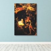 Aanbidding van de Herders Geboorte Canvas Afdruk (Insitu (Houten vloer))